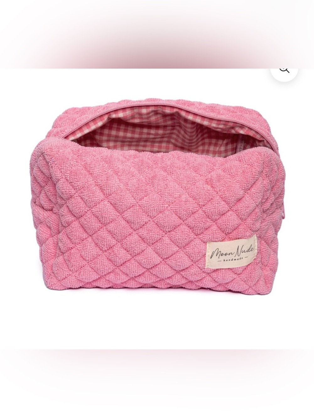 New moon nude Quilted Pink Cosmetic Pouch